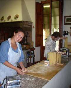 Making homemade pasta at Villa La Montagnola, our cooking school in the Chianti.