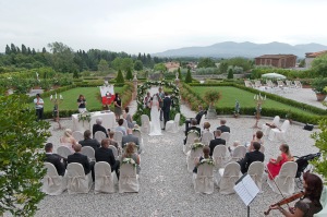 A ceremony at Villa Monte (sleeps 22) near Lucca.
